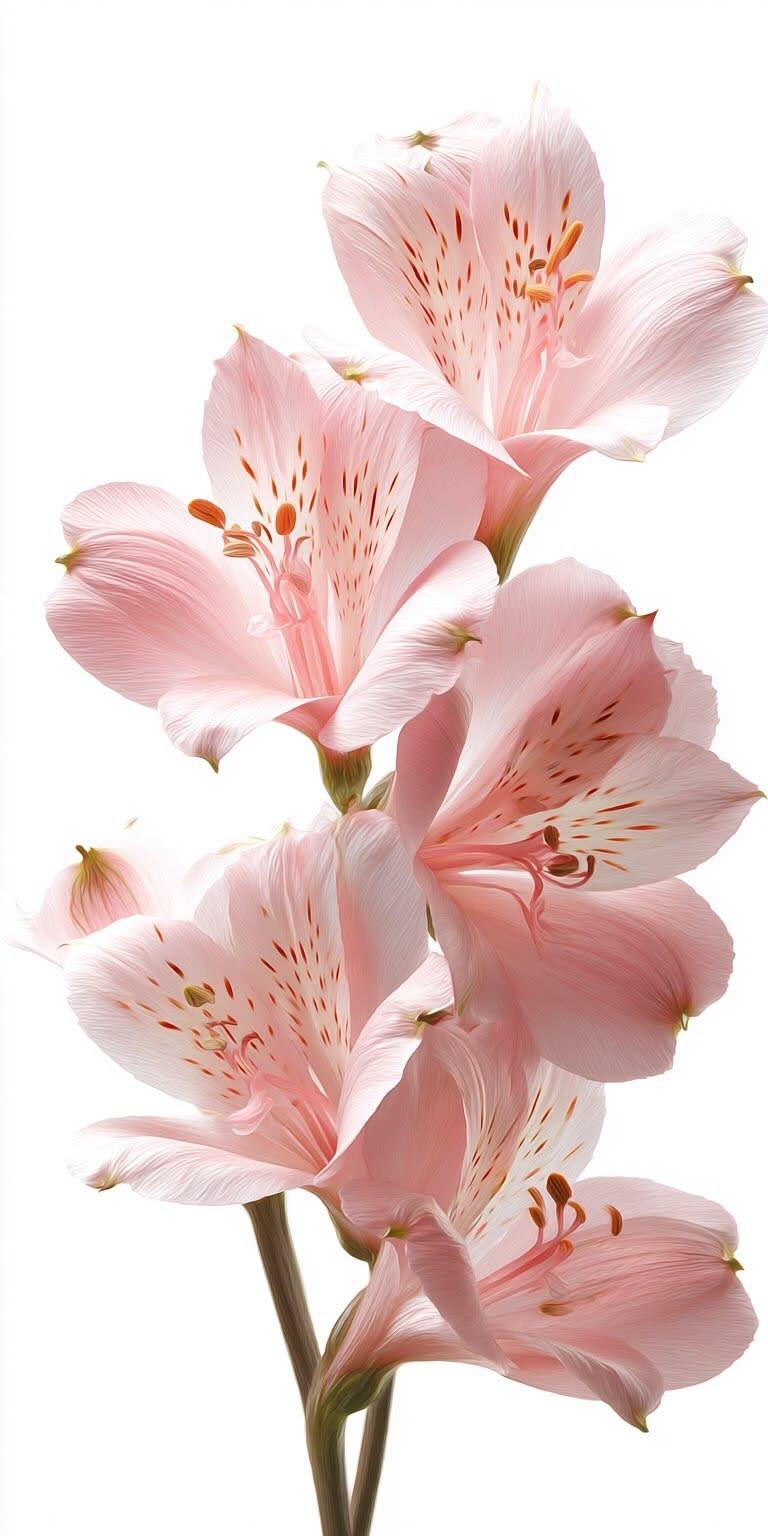 Soft pink alstroemeria flowers